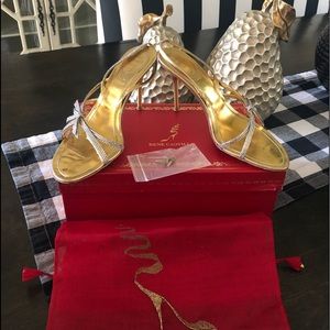 Rene Caovilla Venezia silver & gold dressy hills